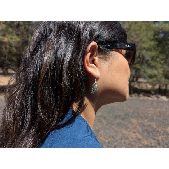 Navajo Jewelry‎ Silver Earrings BUTTERFLY Native American Tribal Jewelry ***